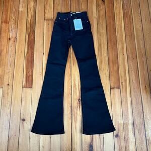 pull & bear black high waist flared jeans SIZE 2 NWT 4684/337/800